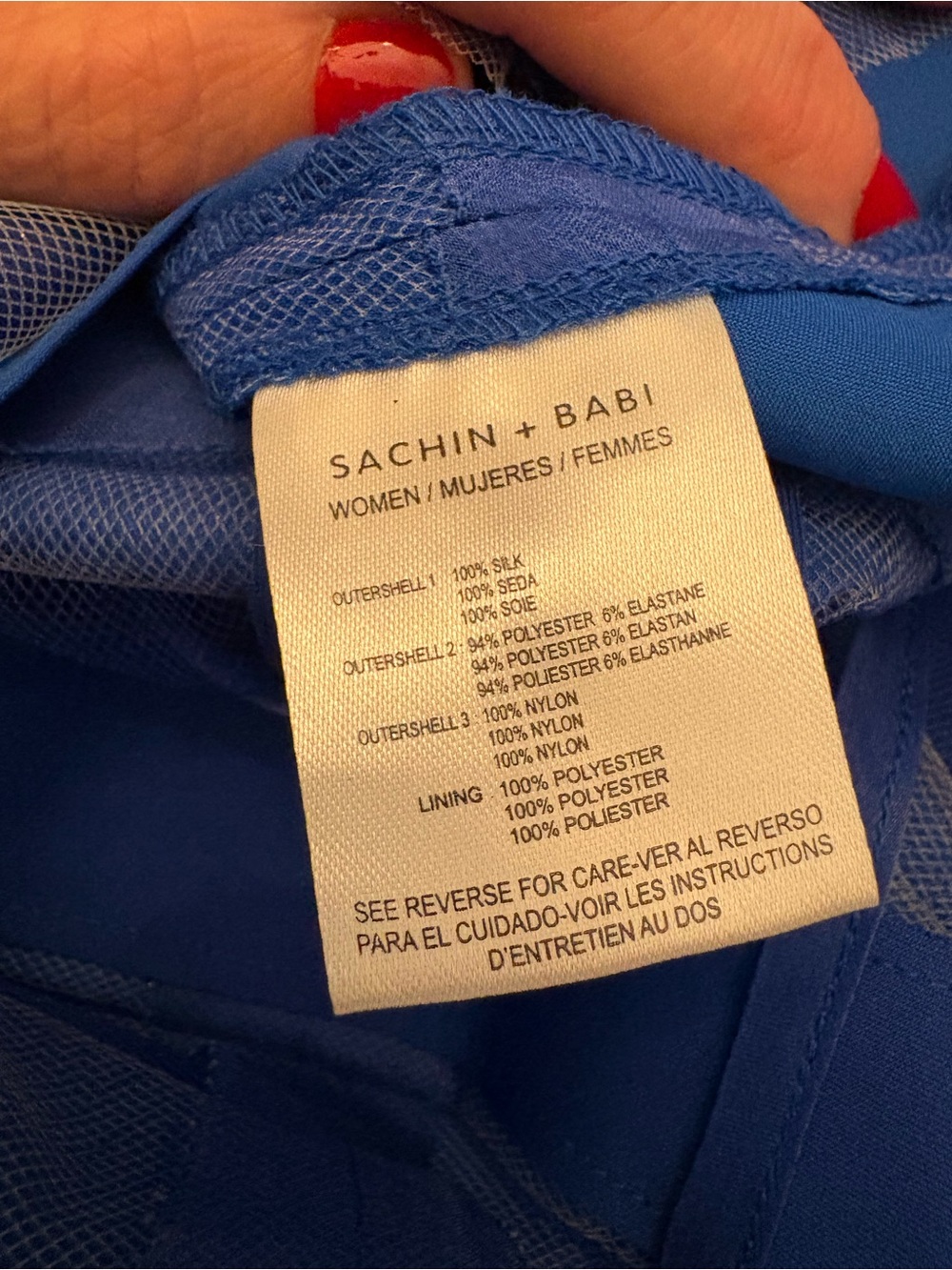 NWT Sachin + Babi Silk Royal Blue Two-Piece Sleeveless Layered Top & Skirt - Picture 7 of 11
